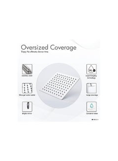 Generic Large shower head, size 30 cm x 30 cm, heavy duty square shower head, high pressure 304 stainless steel, brushed nickel rain shower head, modern waterfall shower head  - Image 3