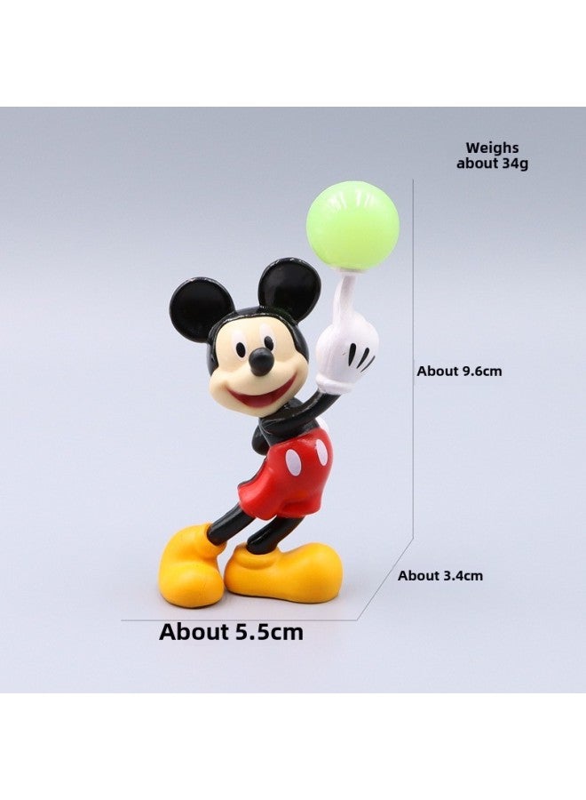 Hot Mouse Pluto Donald Duck U-button Doll Car Keychain Bag Accessories Pendant-color:Night-lifting Ball Mickey Single Doll  - Image 1