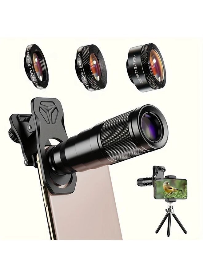 Apexel 22X Telephoto Lens Black Wide Angle Macro Tripod For iPhone Android Smartphone - Image 2
