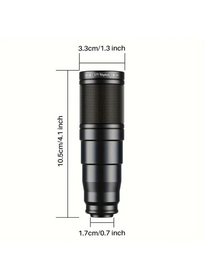 Apexel 22X Telephoto Lens Black Wide Angle Macro Tripod For iPhone Android Smartphone - Image 3