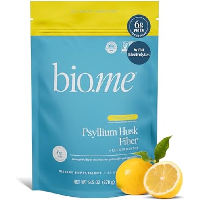 Psyllium Husk Fiber (6g Per Serving) - Psyllium Powder for Digestive Health & Bloating Relief, Sugar Free Lemonade Prebiotic Soluble Fiber Powder, Non-GMO Fiber Supplement, Gluten Free - 30 Servings - Image 1
