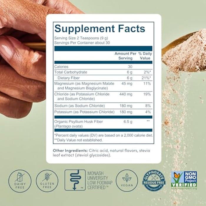 Psyllium Husk Fiber (6g Per Serving) - Psyllium Powder for Digestive Health & Bloating Relief, Sugar Free Lemonade Prebiotic Soluble Fiber Powder, Non-GMO Fiber Supplement, Gluten Free - 30 Servings - Image 4