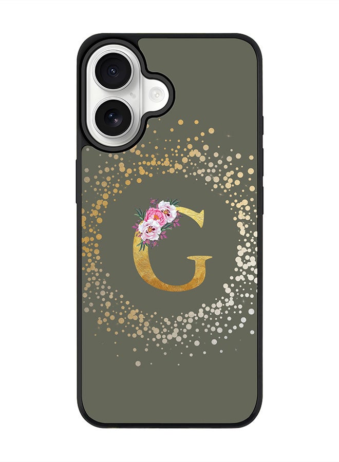 Stylizedd iPhone 17 Case, [Compatible with MagSafe] Slim Magnetic cover Phone Case iPhone 17 -Custom Monogram Floral - G  (Olive Green ) - Image 1