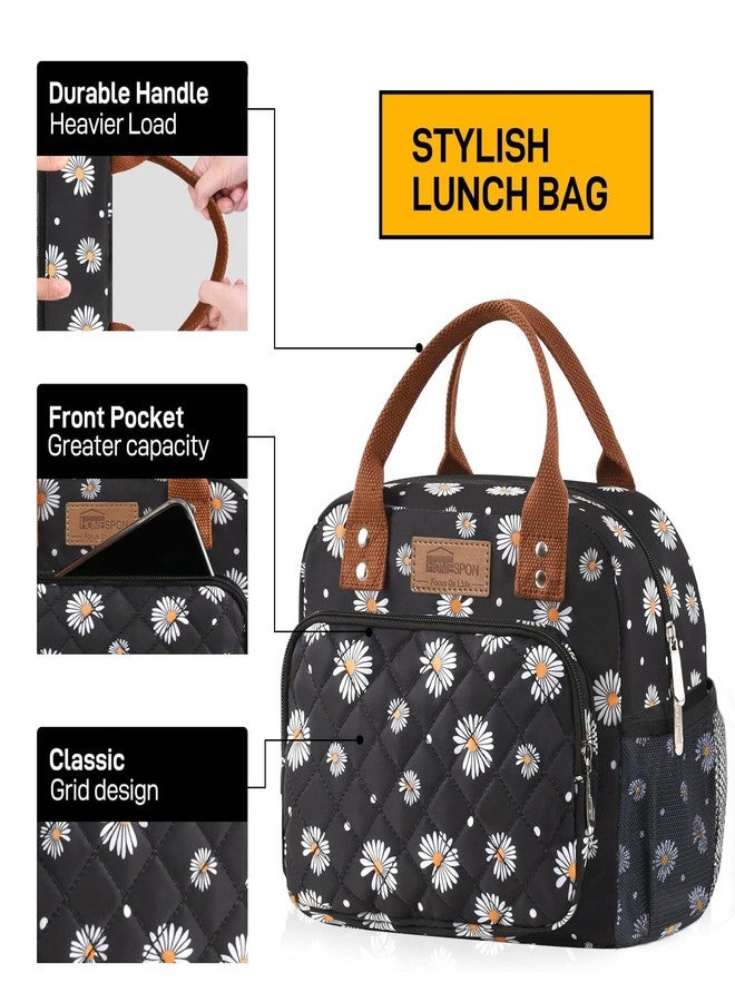 HOMESPON Insulated Lunch Bag for Women Men Ladies Work Adult Cool Tote Box Container with Side Pockets - Image 2