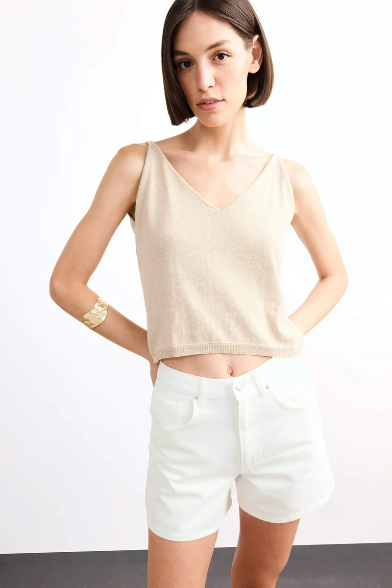 ديفاكتو Loose Fit Knitwear Tank Top