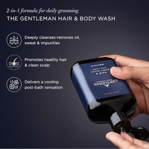 Kimirica The Gentleman Niacinamide Hair & Body Wash -270ml|Enriched with high-performance and restorative blend of Vetiver, Patchouli, and Niacinamide - Image 3