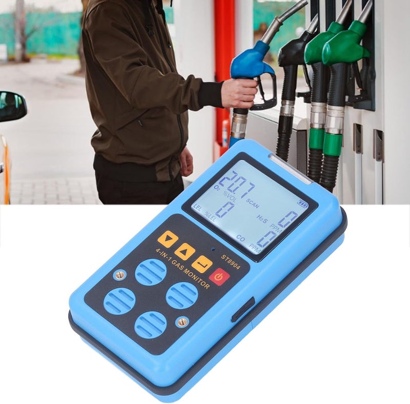4 in 1 Gas Monitor for CO H2S O2 and LEL, with Sound Light and Vibration Alarms, Rechargeable Tester with Backlit Display, Portable Multi Gas Detector for Industrial Use. - Image 3