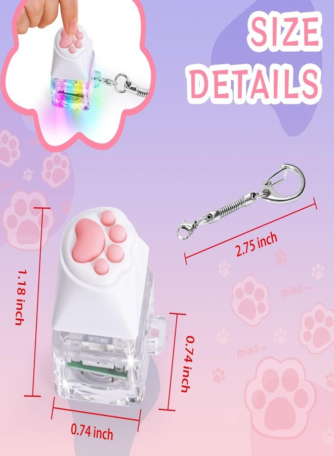COZYMATE Keyboard Fidget Toys for Adults Keyboard Clicker with LED Light Keychain Fidget Sensory Fun Toys for Anxiety Decompression (Catpaw, 1P) - Image 2