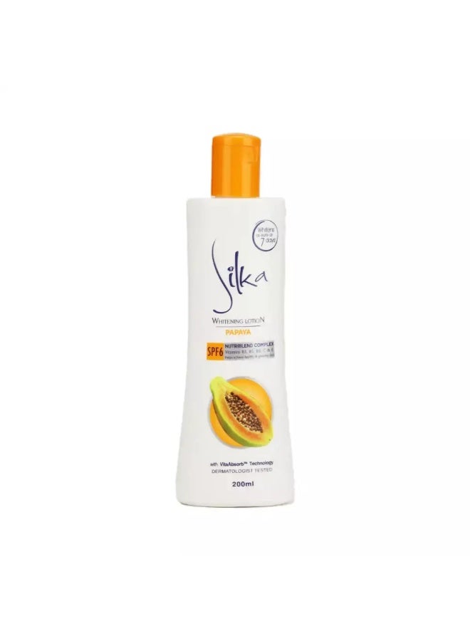 Silka Papaya Whitening Lotion SPF6 with Nutriblend Complex- 200ml - Image 1