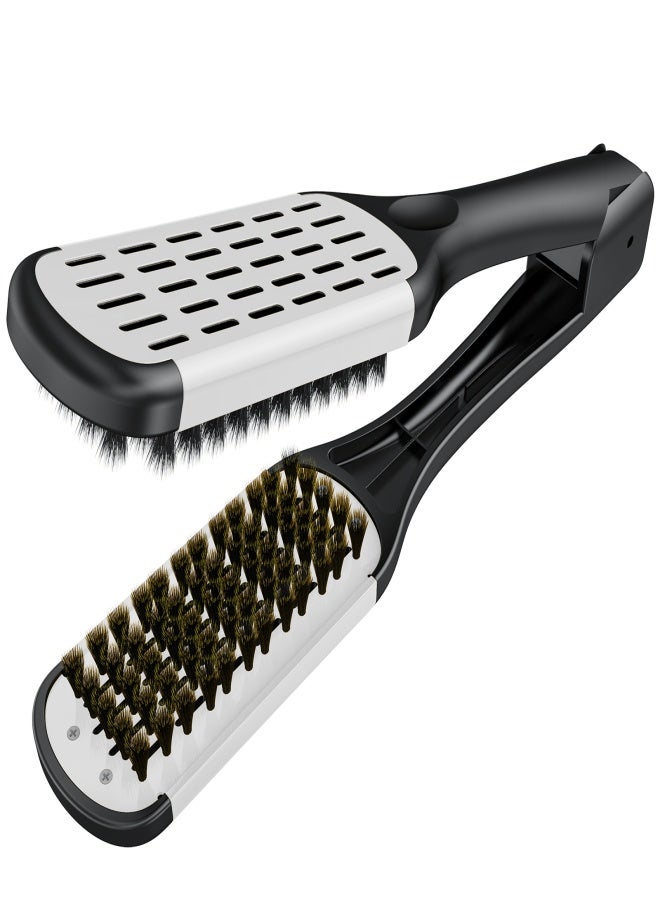 Aiseely Hair Straightener Professional Hairdressing Tool Duplex Brush Hair Straightening Clamp - Image 1