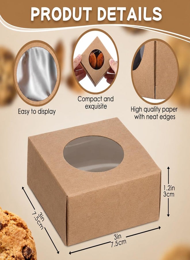 Festiko Soap Boxes for Homemade Soap, 3 x 3 x 1.2 Inch Paper Gift Boxes with Round Window, for Handmade Soap, Bath Bombs, Party Favors & Gift Wrapping - Image 2