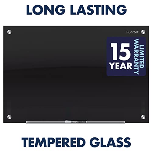 Quartet Glass Whiteboard, Magnetic Dry Erase White Board, 24" x 18", Black Surface, Infinity (G2418B) - Image 3