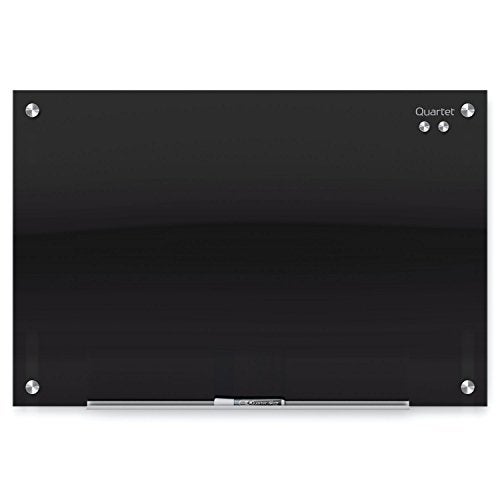 Quartet Glass Whiteboard, Magnetic Dry Erase White Board, 24" x 18", Black Surface, Infinity (G2418B) - Image 1