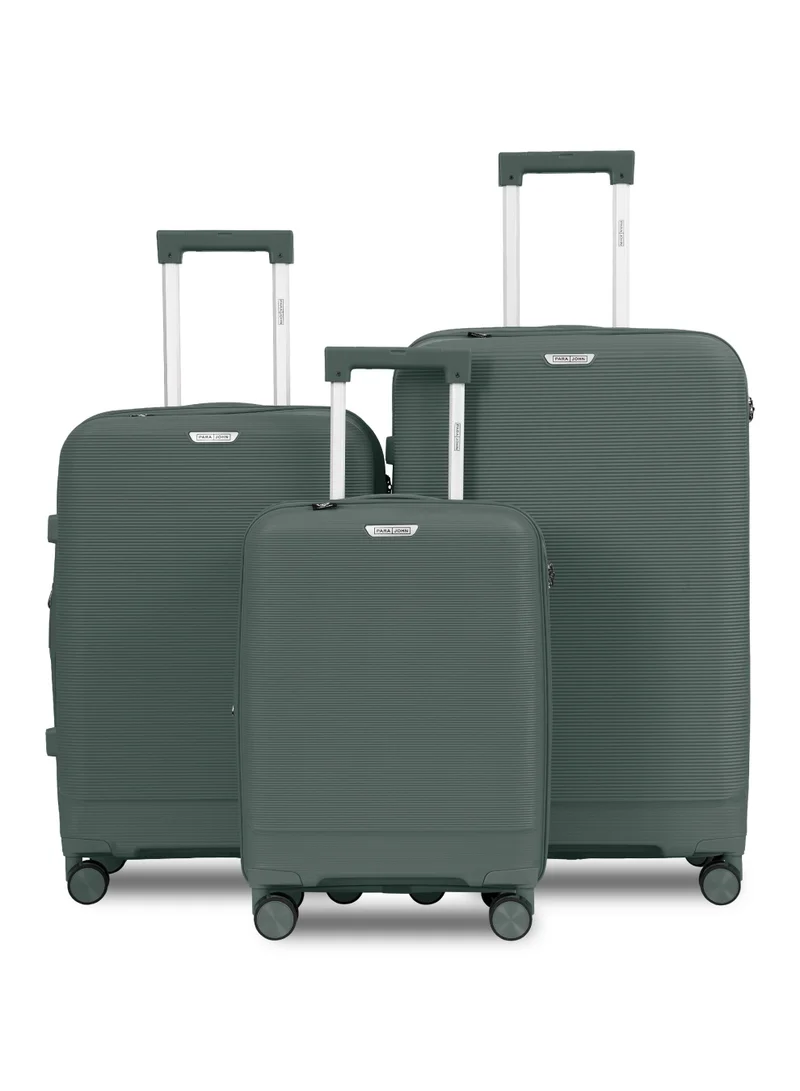 بارا جون طقم حقائب سفر Movea من Parajohn مكون من 3 قطع من مادة البولي بروبيلين PP قابلة للتوسعة – مقاسات 20 و24 و28 بوصة بهيكل صلب مع 8 عجلات مزدوجة وقفل تركيبي ثلاثي الأرقام