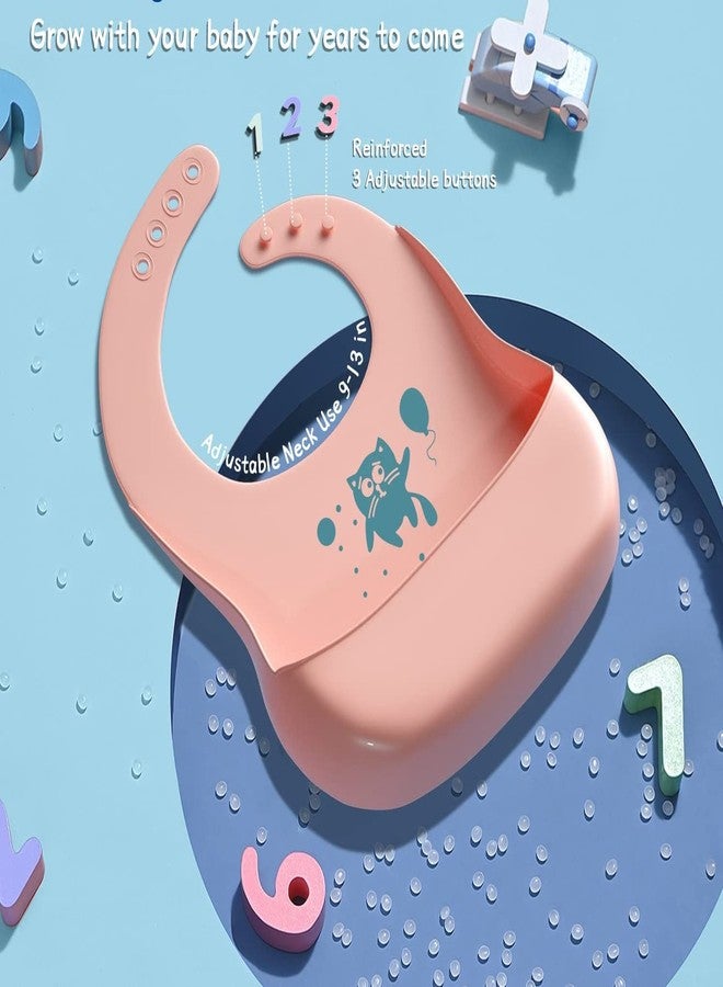 V88R Cute Pink Swan Design 6 hole Waterproof Soft Silicone Baby Bib for 0-6 years (Elephant Bib) - Image 2