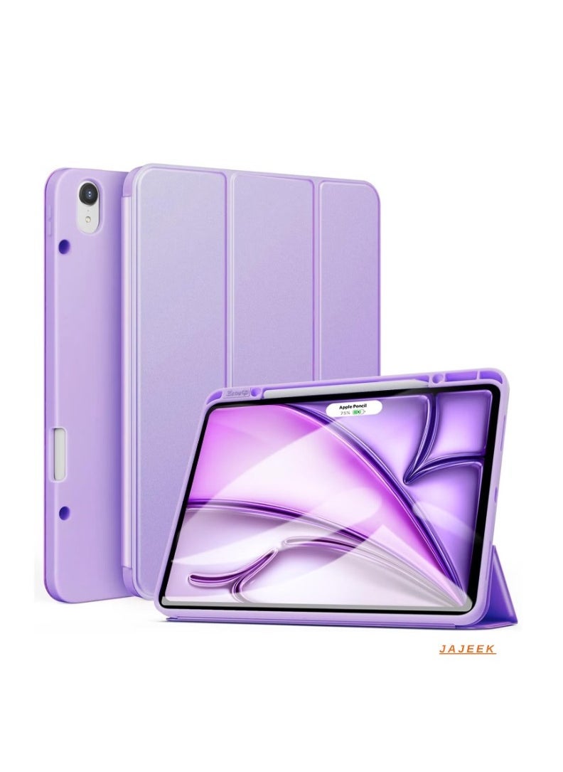 JAJEEK حافظة آيباد إير 13 بوصة M2 2024 – حافظة ذكية مع حامل قلم، تدعم قلم برو وقلم (USB-C)، بصمة اللمس ووظيفة الاستيقاظ/النوم التلقائي، بنفسجي فاتح - Image 1