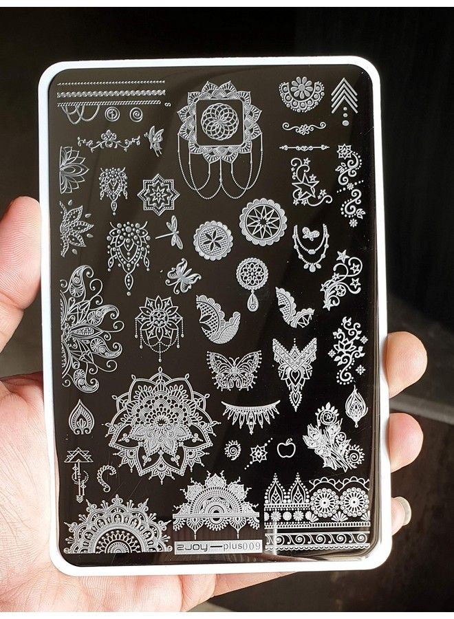 Zjoy Stainless Steel Nail Stamping Image Plate Jumbo Size (Zjoyplus009) (9.5 * 14 Cm) - Image 3