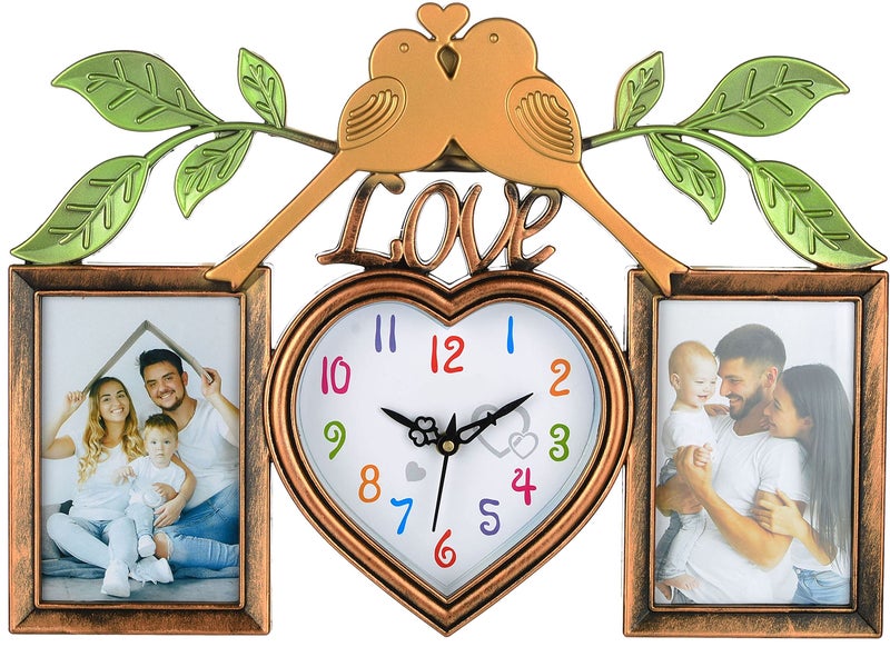 Harbour Analog Latest Stylish New Models Wall Clock with Photo Frames for Home Living Room Hall Bedroom (Size Height 29 CM X Width 49 CM)- Home Decor Big Size Wall Clock MZ 771 Strt 4 - Image 5