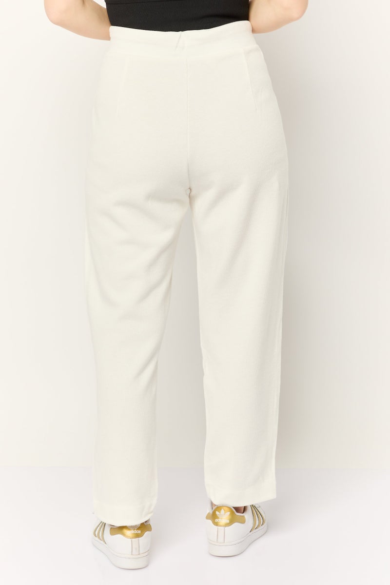 ESPRIT سروال رياضي نسائي بقصة مستقيمة عادية، أبيض - Image 2