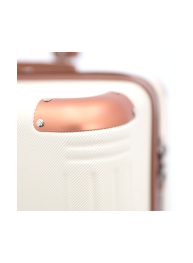 AMERICAN FLYER Hardshell Luggage Spinner Trolley Bag 3 Pieces Set,Beige (S-20",M-24",L-28") - Image 4