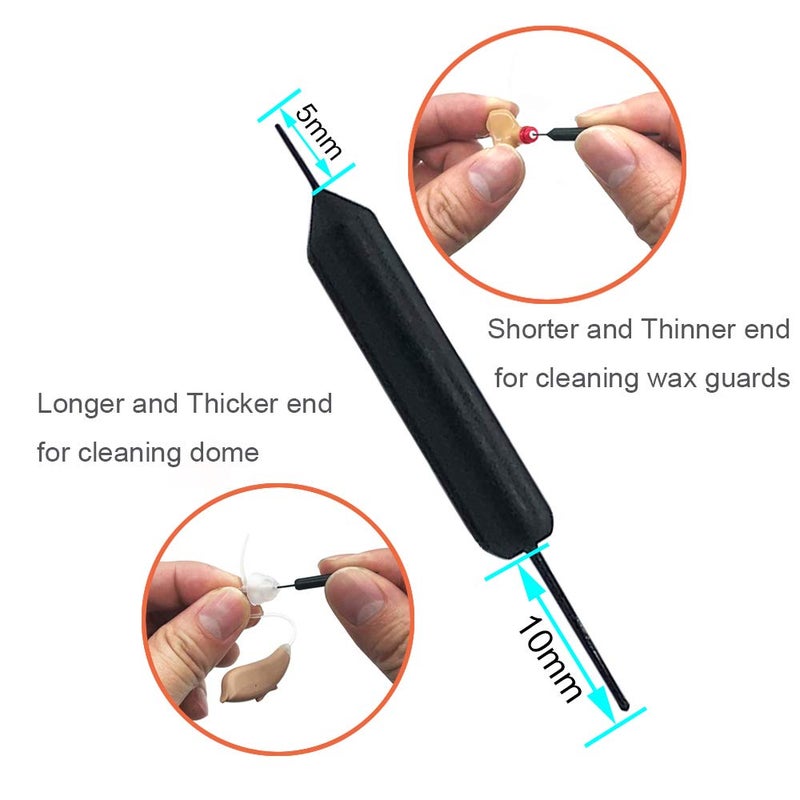 Anico Smokey Hearing Aid Power Domes Close Domes Ear Tips for Resound Sure Fit Style RIC RITE and Open Fit BTE Hearing Amplifier with Cleaning Tools Brush Cleaner and Carry Case (Smokey, Small) - Image 4