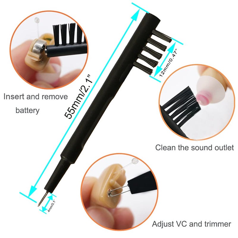 Anico Smokey Hearing Aid Power Domes Close Domes Ear Tips for Resound Sure Fit Style RIC RITE and Open Fit BTE Hearing Amplifier with Cleaning Tools Brush Cleaner and Carry Case (Smokey, Small) - Image 3