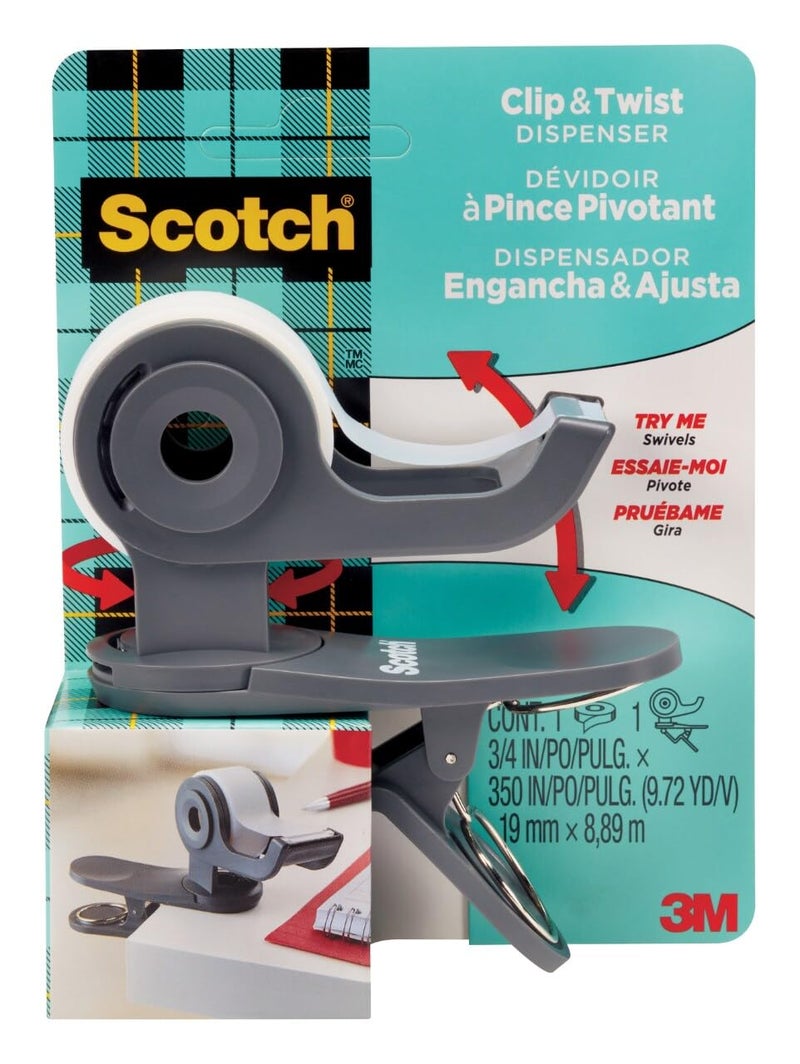 Scotch Desktop Tape Dispenser, Great for Gift Wrapping, 1 Dispenser (C19-CLIP-CCW) - Image 1