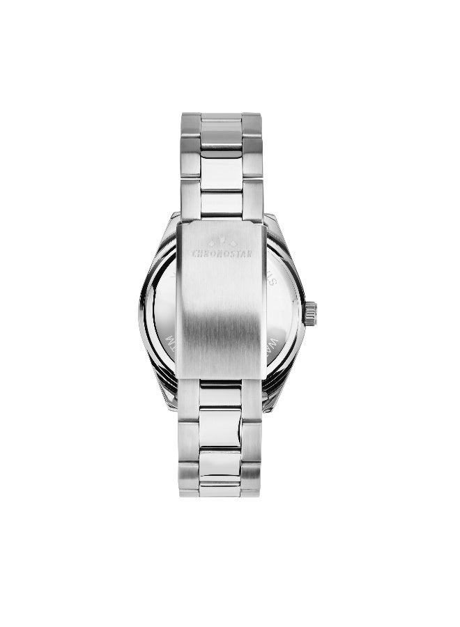 Chronostar Men's Green Round Analog Dial with Silver Stainless Steel Band Watch - 41mm - R3753312010 - Image 4