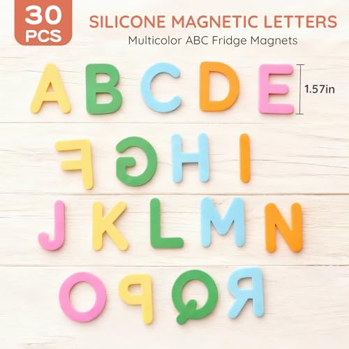 Jet Lag Silicone Alphabet Magnetic Letters and Numbers 30PCS Alphabet Magnets Toys ABC Letter Puzzles Preschool Educational Learning Toys Gifts for Girls Boys Toddlers Kids - Image 5