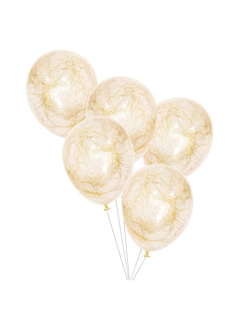 جينجر راي بالونات ذهبية من خيوط الكونفيتي، 30 سم، عبوة من 5 قطع - Image 1