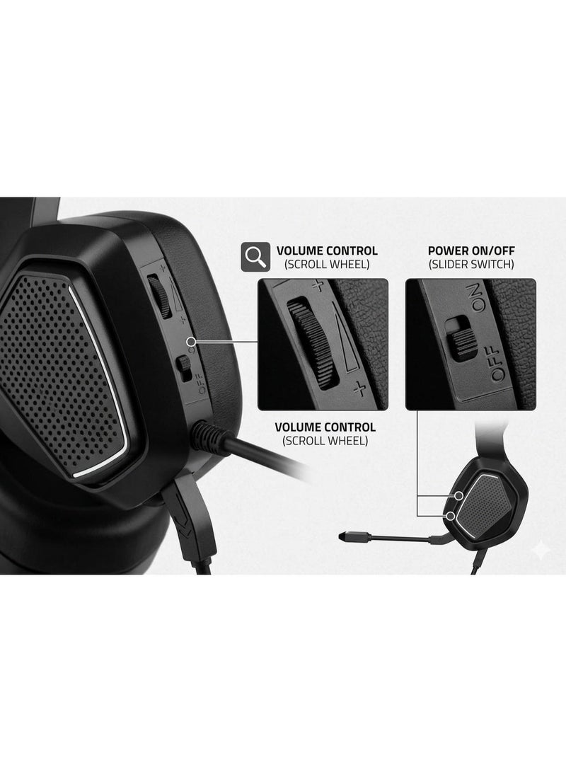 ASA RGB Gaming Headset for PS4 / PS5 / PC / Xbox – Noise Cancelling Mic & Surround Sound - Image 3