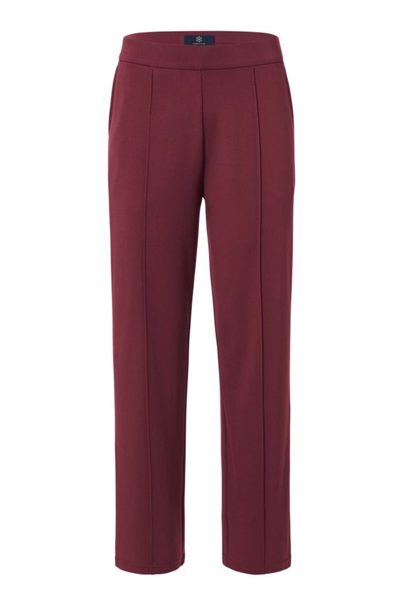 Tchibo Women Regular Fit Plain Stretchable Palazzo Pants, Maroon - Image 2