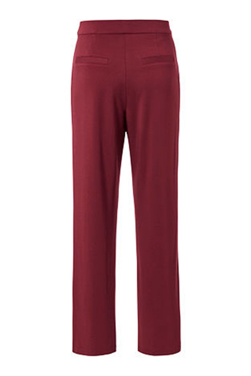Tchibo Women Regular Fit Plain Stretchable Palazzo Pants, Maroon - Image 3