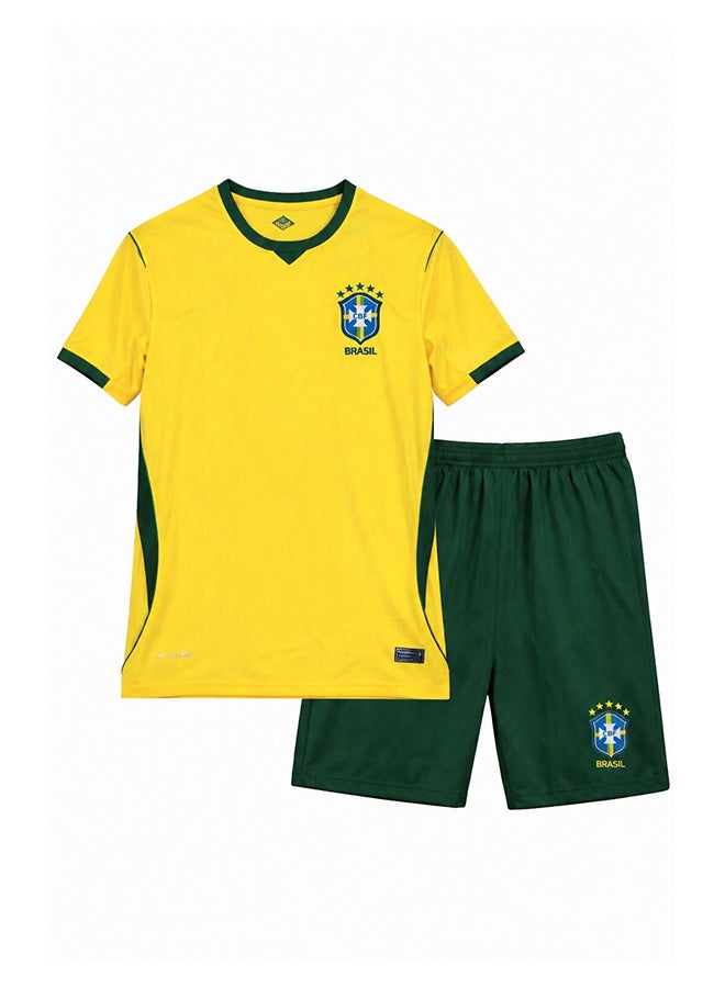 Toyland Kids Brazil  2026 World Cup Home Jersey Kit – Football Shirt & Shorts Set for Kids-Size 26 (8-9 Year) - Image 1