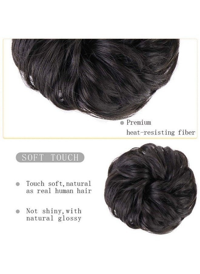 MoonEyes - 1 Pcs Rubber Hair Bun Hair Extension For Women And Girls In Black Color Synthetic Fiber - Image 1