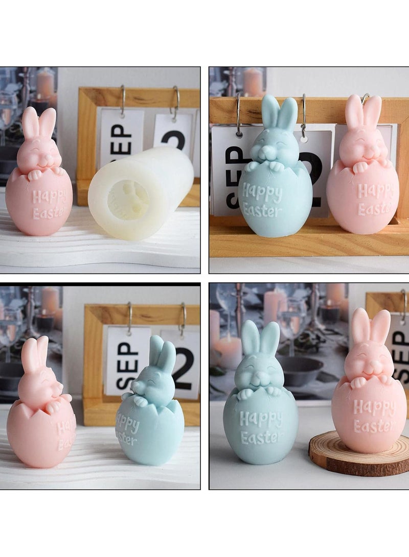 GGOOT 3d Rabbit Resin Molds - Easter Egg Silicone Mold | Cute Egg Rabbit Plaster Cement Resin Handmade Soap Molds Candle Making Supplies Home Decor  - Image 2