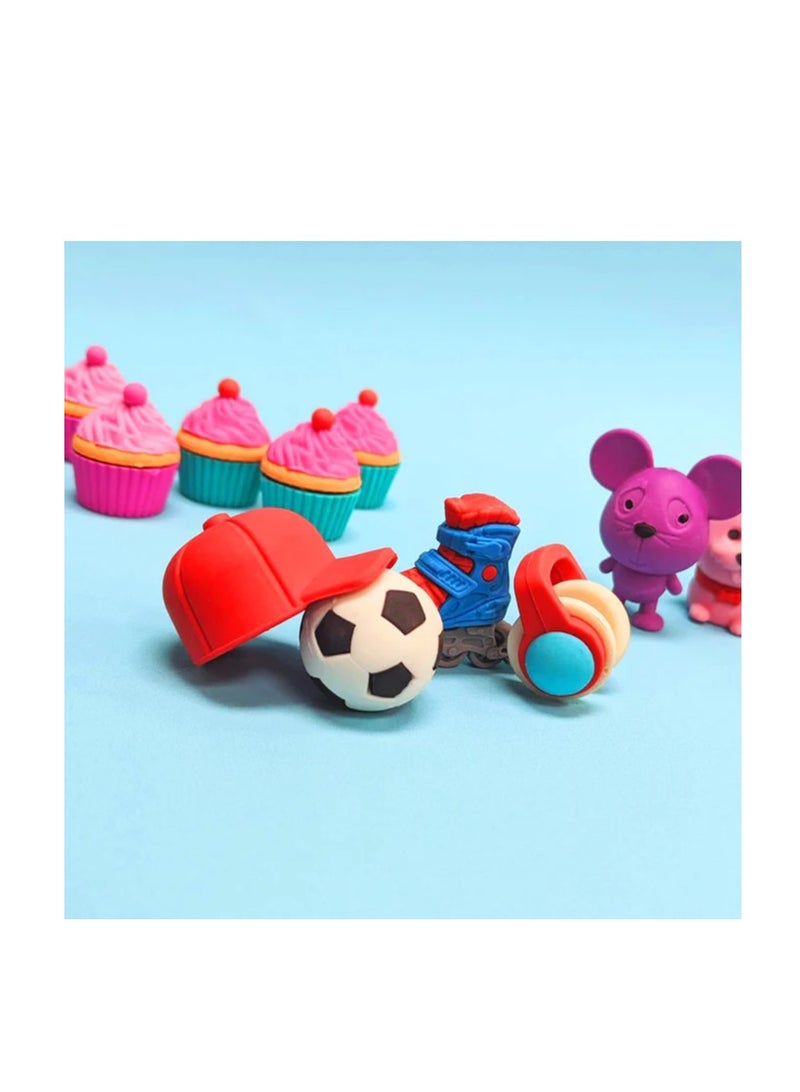 Tinc Multicolor Eraser Set Fun Shapes - Image 3