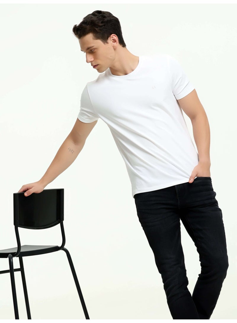 Code Yellow Pack of 2 Premium Cotton Round Neck T-Shirt 180 GSM Bio-Washed White Half Sleeve - Image 4