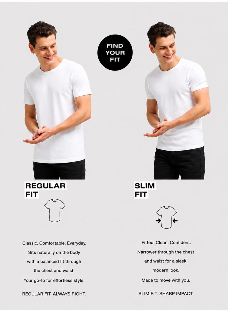 Code Yellow Pack of 2 Premium Cotton Round Neck T-Shirt 180 GSM Bio-Washed White Half Sleeve - Image 2