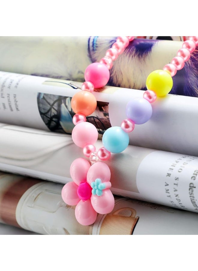 Hifot Kids Jewelry Little Girls Plush Handbag Necklace Bracelet Ring Hair Clips Set Jewelry Party Favors Gift for Dress up Pretend Play - Image 5