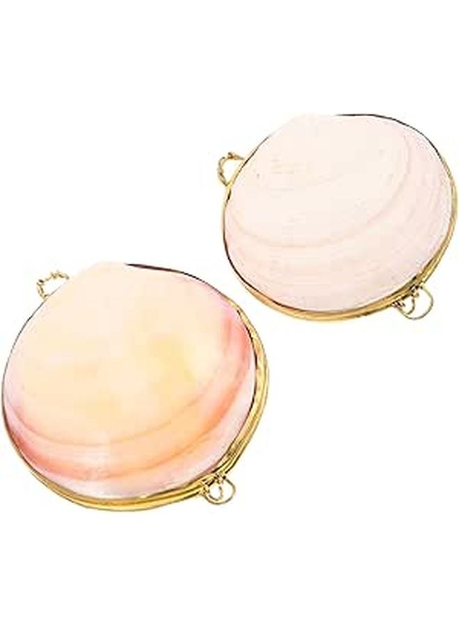 2Pcs Natural Seashell Jewelry Box Small Trinket Dish Ring Holder Decorative Organizer - Image 1