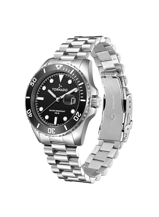 TORNADO Men's Analog Display Watch With Silver Stainless Steel Strap - T22001-SBSB - Image 2