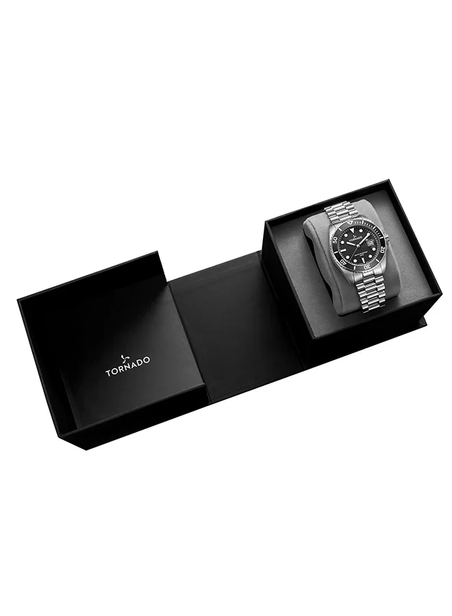 TORNADO Men's Analog Display Watch With Silver Stainless Steel Strap - T22001-SBSB