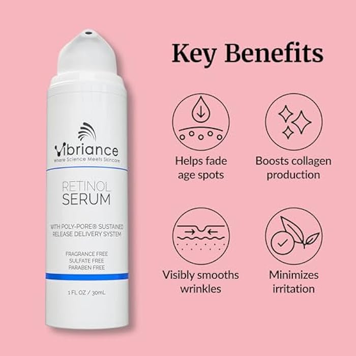 Vibriance Retinol Serum for Face - Reduces Appearance of Deep Wrinkles and Large Pores, Enhances Tone, Improves Complexion - Sensitive, Mature Skin Night Cream - 1 fl oz - Image 4