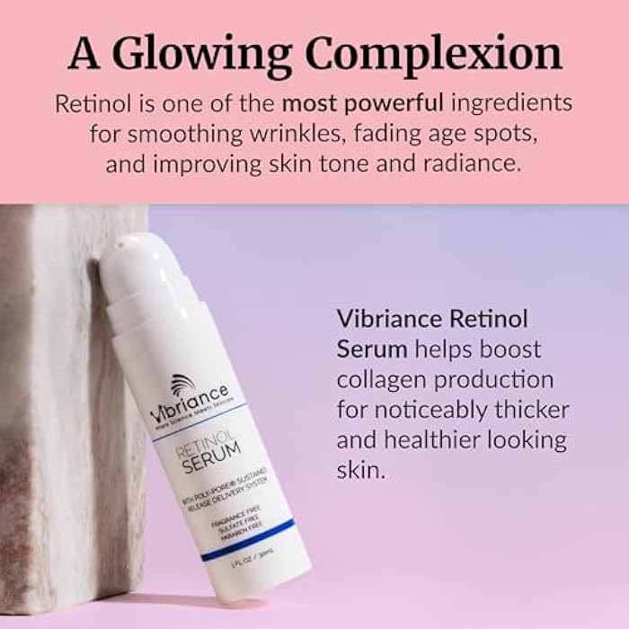 Vibriance Retinol Serum for Face - Reduces Appearance of Deep Wrinkles and Large Pores, Enhances Tone, Improves Complexion - Sensitive, Mature Skin Night Cream - 1 fl oz - Image 5