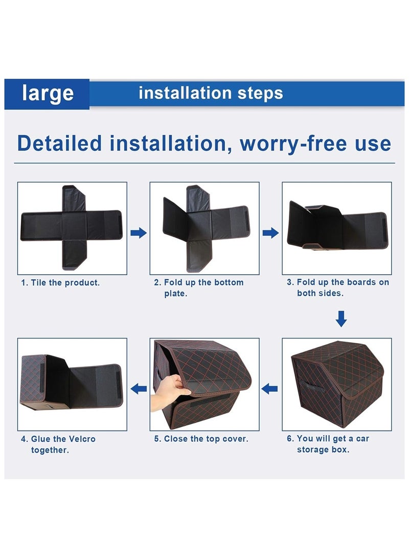 Beauenty Multipurpose Car Trunk Organizer,Car Boot Organiser Collapsible, Waterproof and Durable Car Boot Tidy, Multi-Compartment Car Trunk Organizer Box, Essential Car Accessories Large Storage Box - Image 3