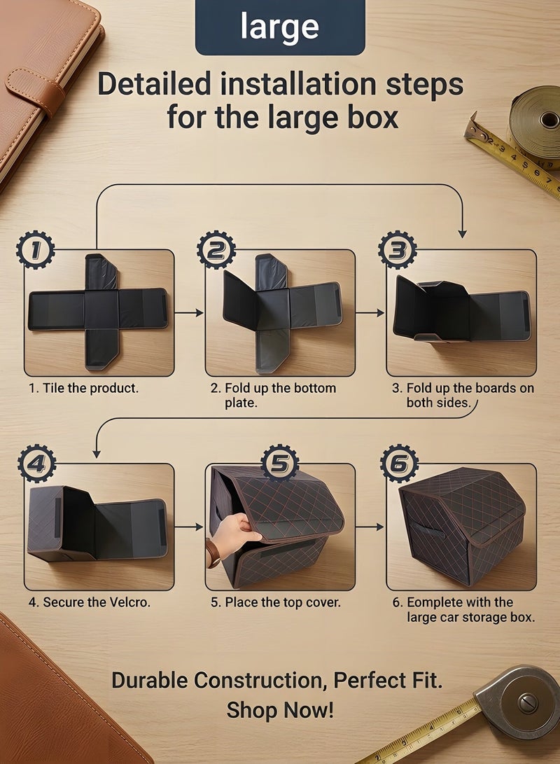 Beauenty Multipurpose Car Trunk Organizer,Car Boot Organiser Collapsible, Waterproof and Durable Car Boot Tidy, Multi-Compartment Car Trunk Organizer Box, Essential Car Accessories Large Storage Box - Image 3