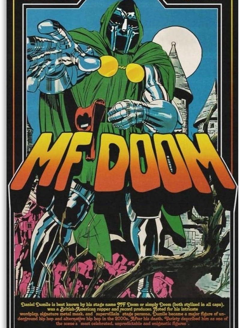 Today Idea MF Doom Doomsday Album Hip-hop Comic Music Poster for Room Aesthetic Canvas Wall Art Bedroom, Living Room (Unframe 07, 12x18 inch) - Image 1