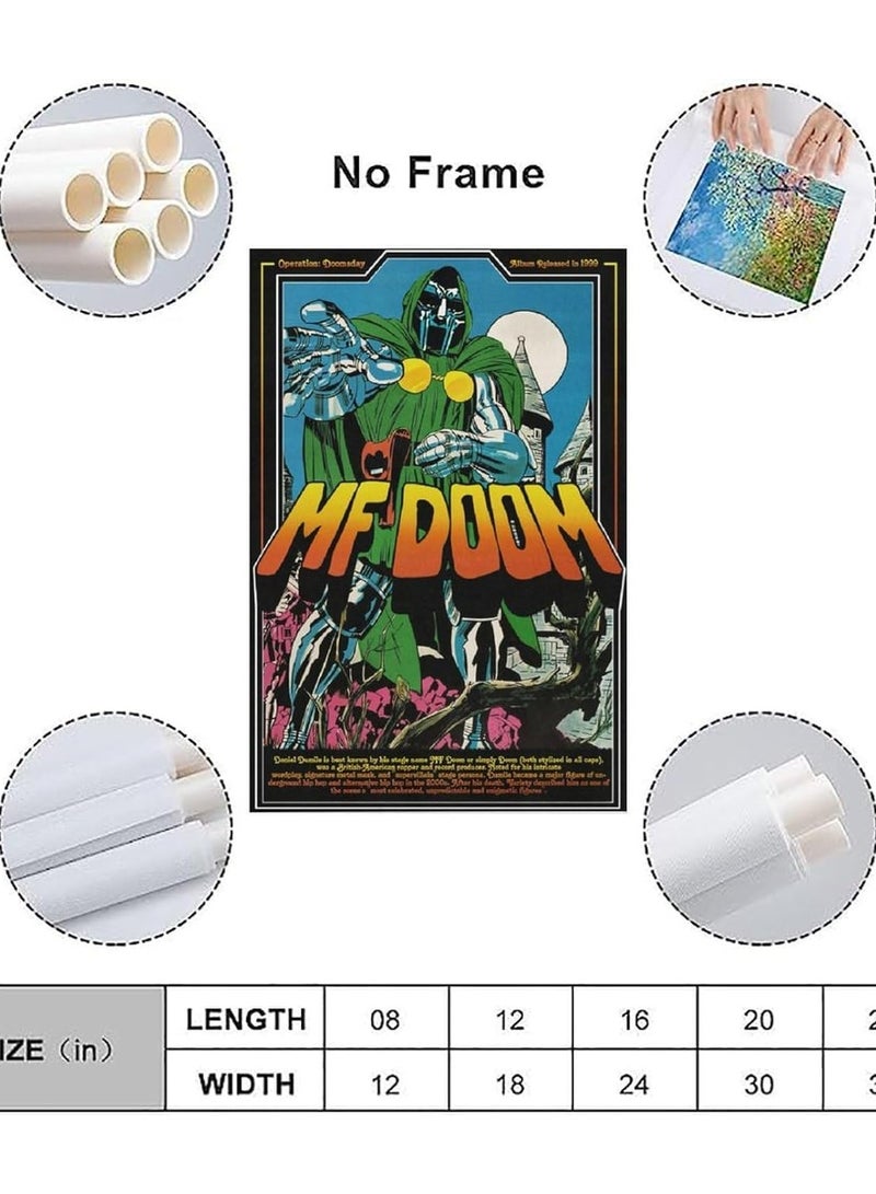 Today Idea MF Doom Doomsday Album Hip-hop Comic Music Poster for Room Aesthetic Canvas Wall Art Bedroom, Living Room (Unframe 07, 12x18 inch) - Image 4