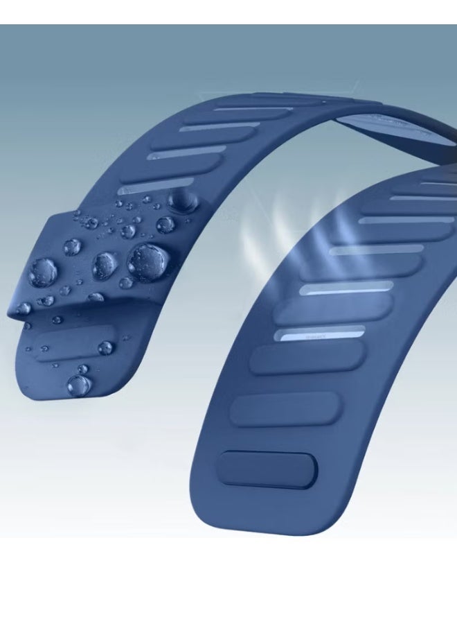 سوار سيليكون قابل للتنفس متوافق مع Whoop 5.0 - سوار استبدال مغناطيسي ناعم للرجال والنساء في الإمارات - مثالي للجيم والرياضة والاستخدام اليومي - أزرق - Image 2